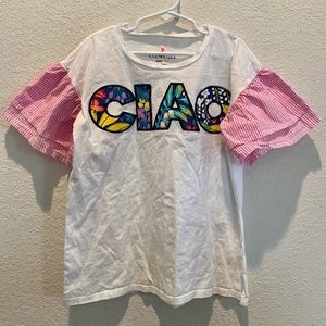 Crewcuts Girl's CIAO Flutter Sleeve Shirt Size 12